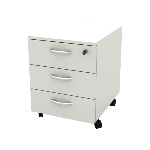 Cassettiera Rainbow - 3 cassetti - con ruote - 41 x 50 x 52,2 cm - bianco